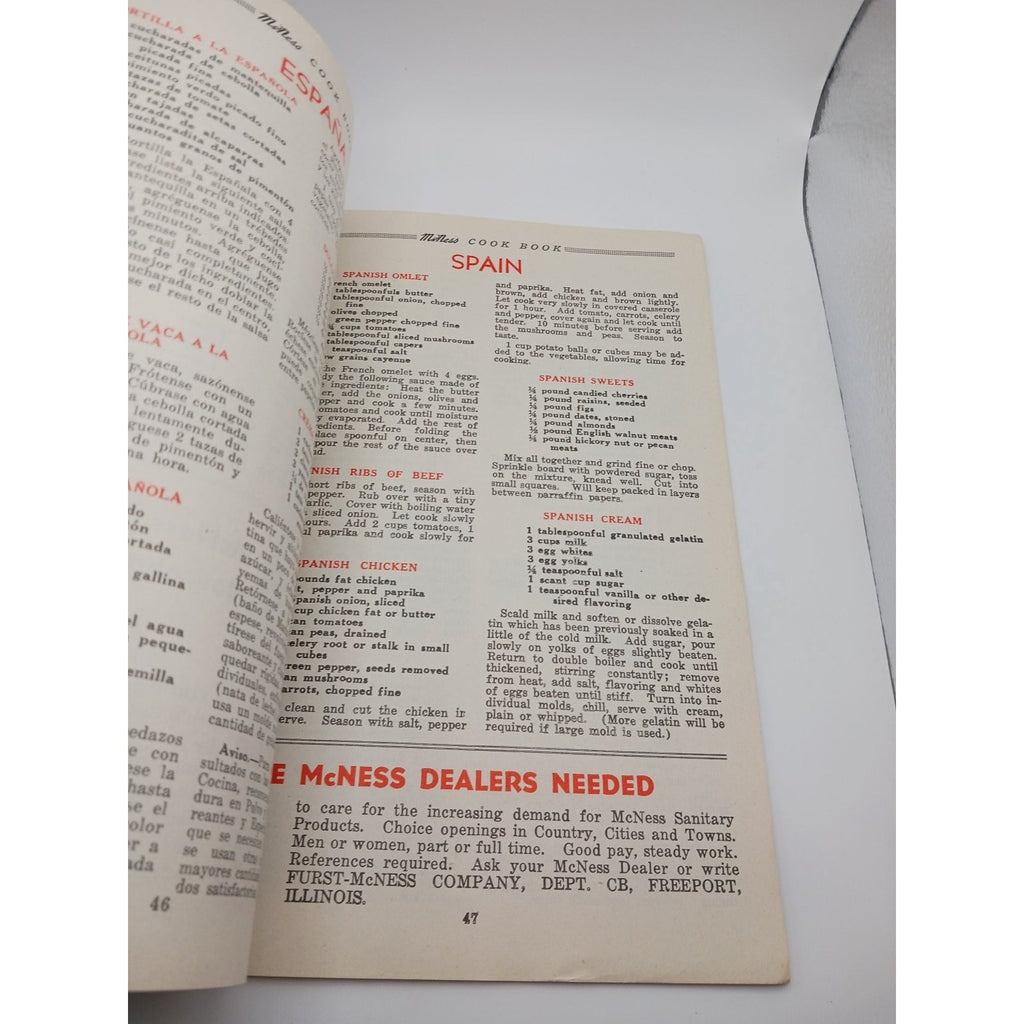 McNess Recipes From Round The World Cookbook Booklet Vintage International
