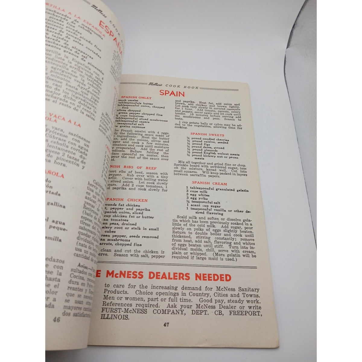 McNess Recipes From Round The World Cookbook Booklet Vintage International