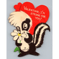 Vintage Hallmark Valentine's Day Card Skunk Daisy Strong For You USA