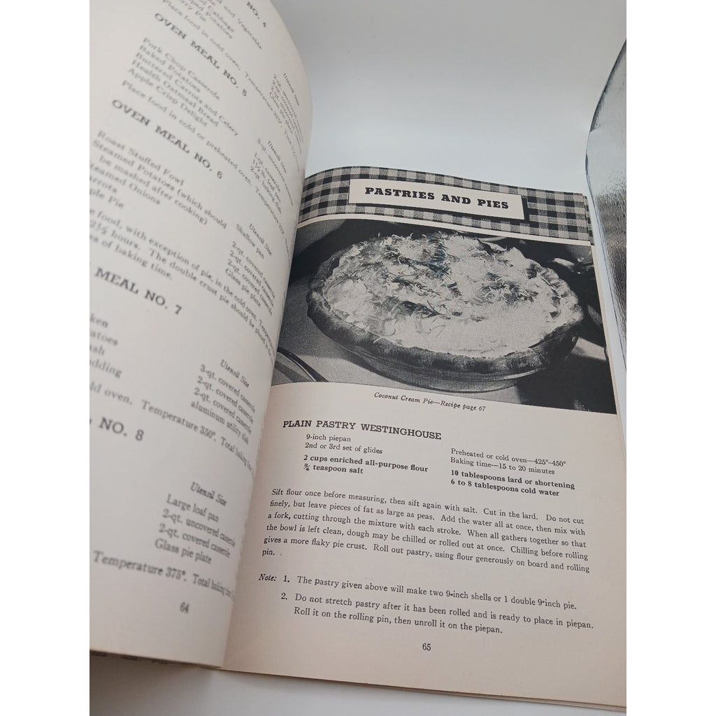 Vintage Westinghouse Electric Range Cookbook 1947 Recipes Manual
