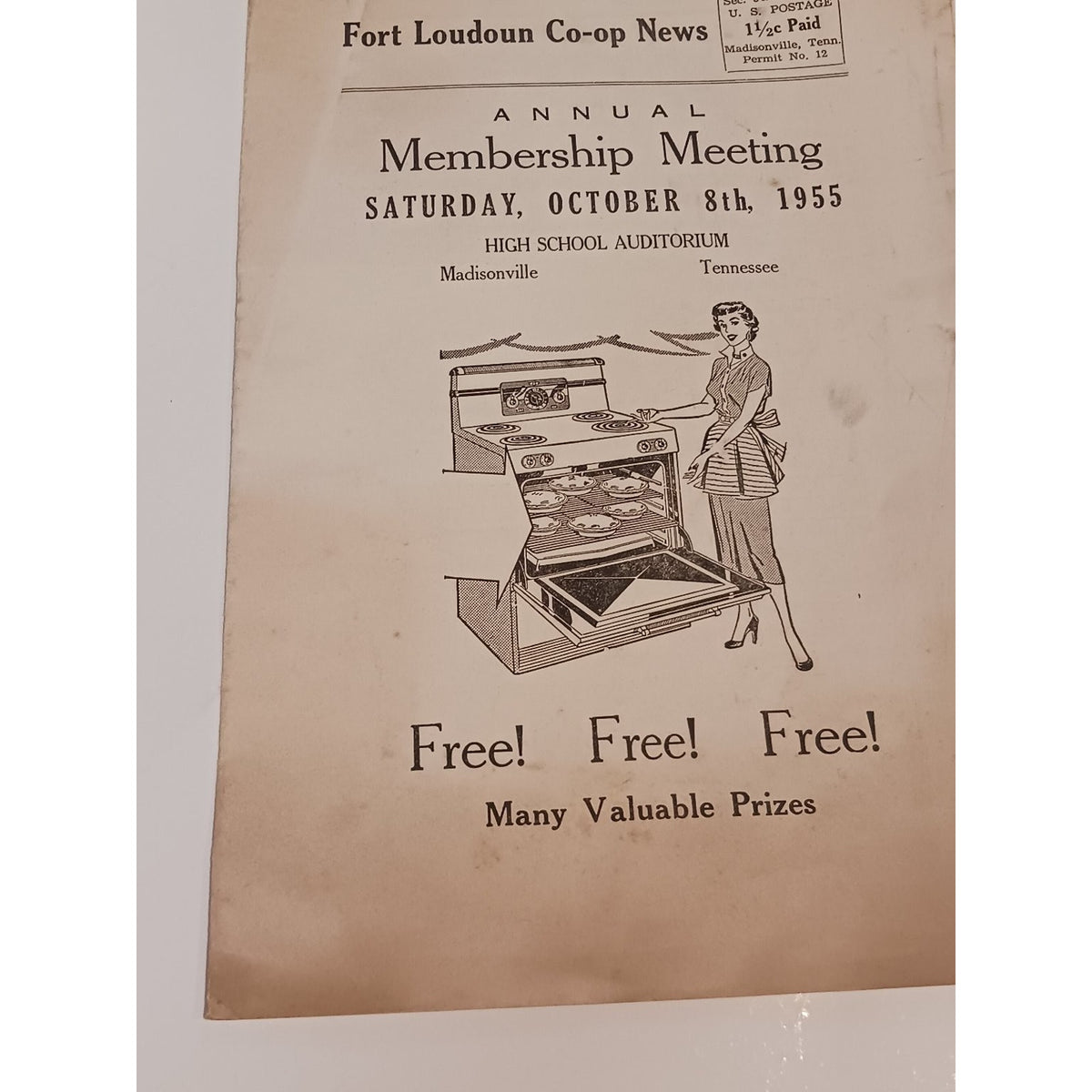 1955 Fort Loudoun Co op News Annual Meeting Program Madisonville TN Ephemera