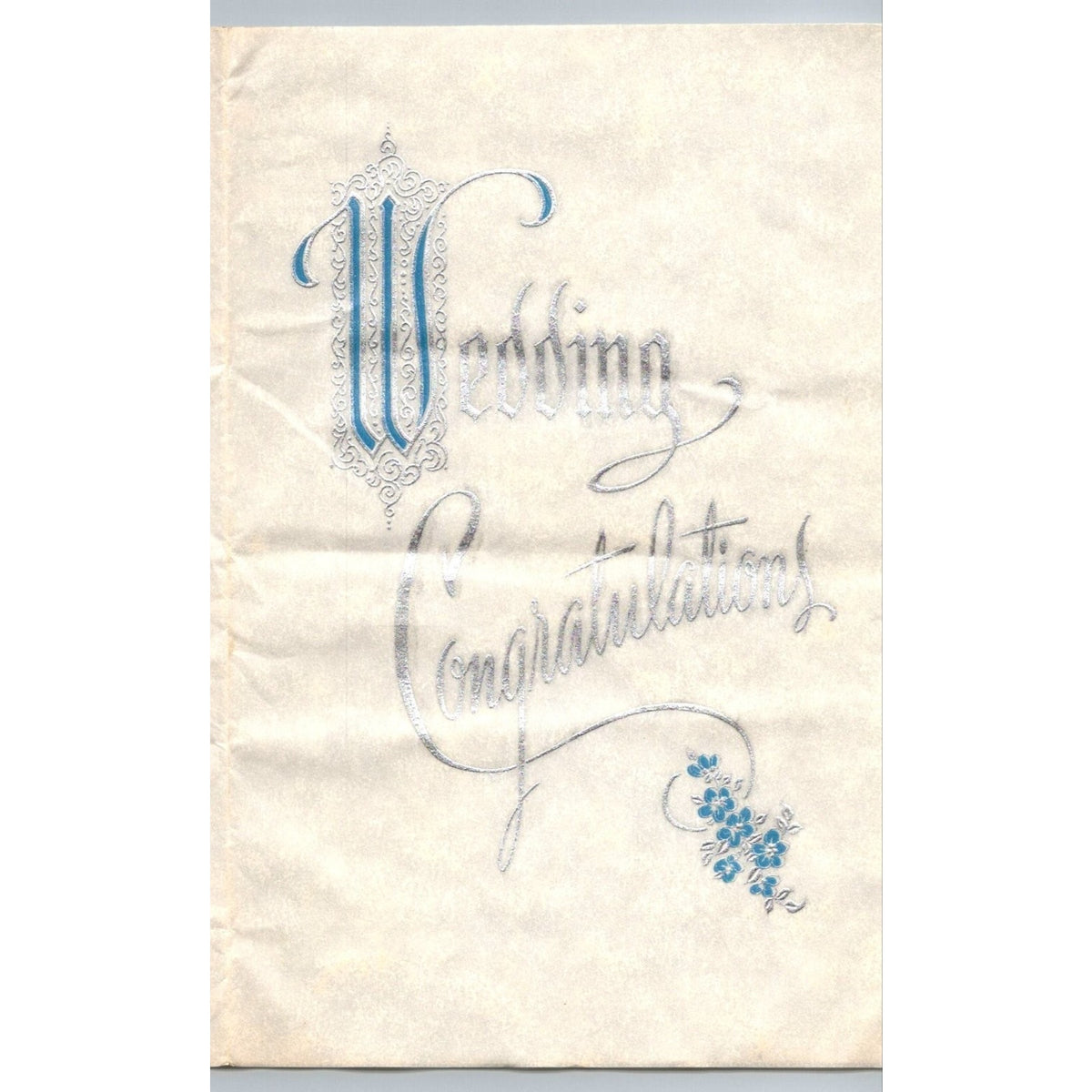 Vintage Keating Wedding Congratulations Greeting Card Foil Accent 25K304