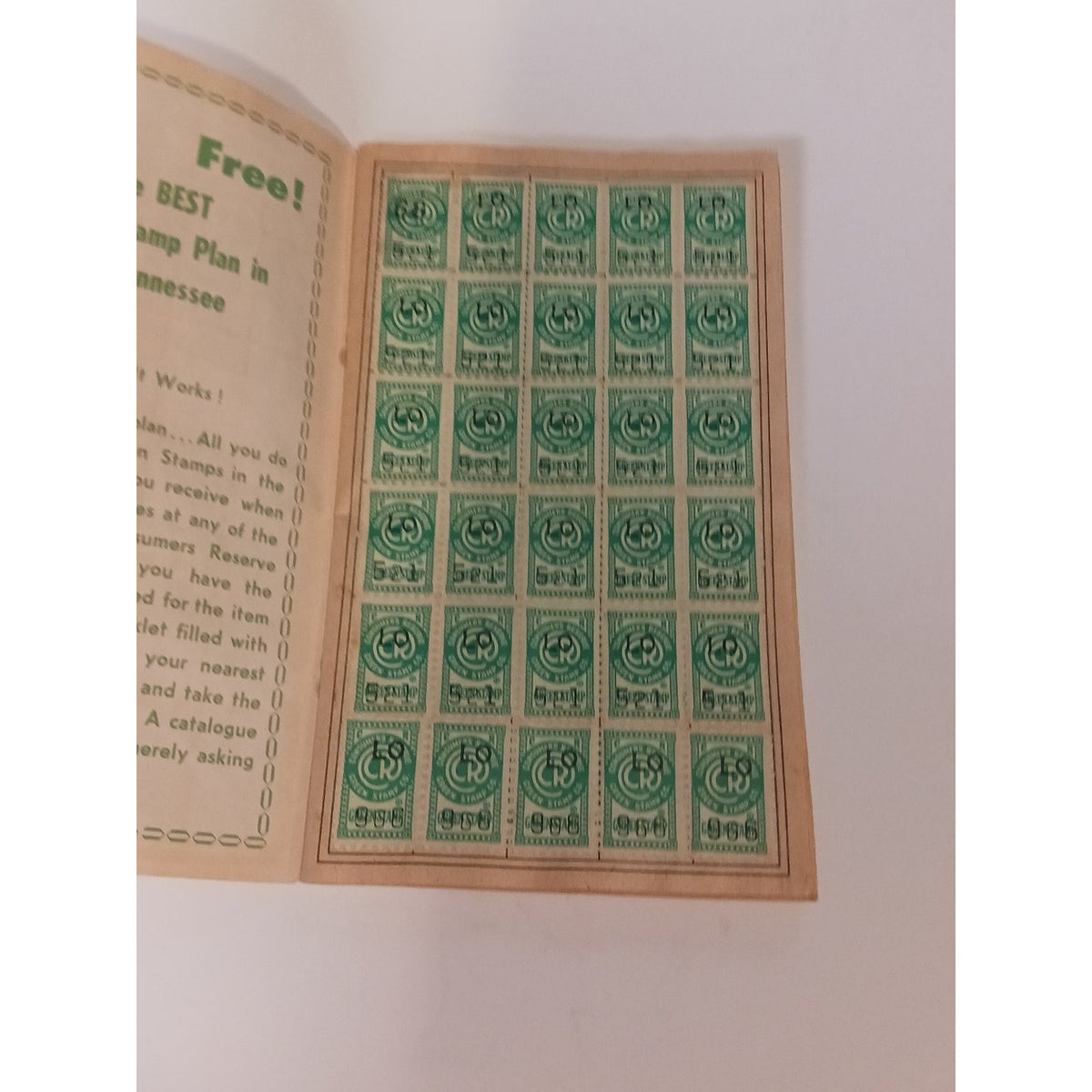1950s Consumers Reserve CR Green Stamp Savings Booklet East Tennessee Ephemera