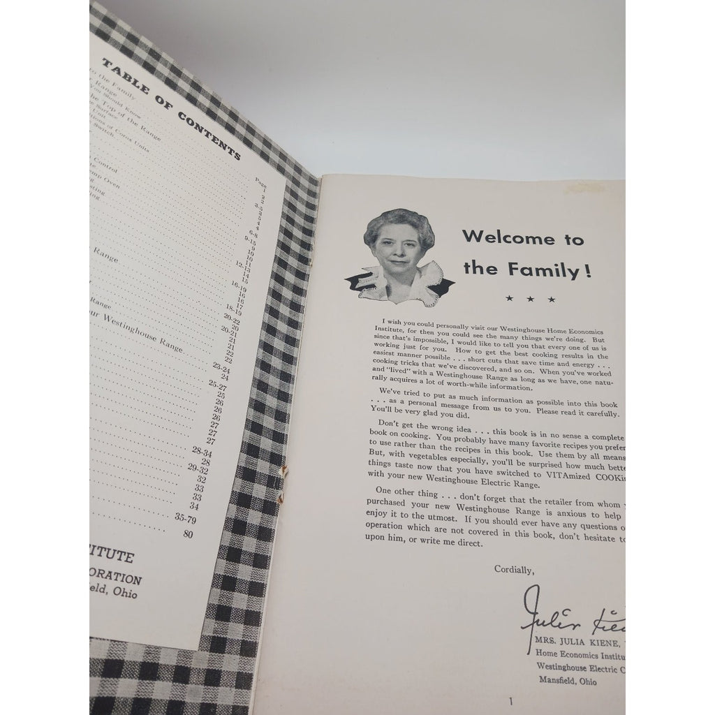 Vintage Westinghouse Electric Range Cookbook 1947 Recipes Manual