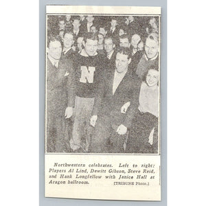 1935 Northwestern Football Players Aragon Ballroom Chicago Tribune Clipping