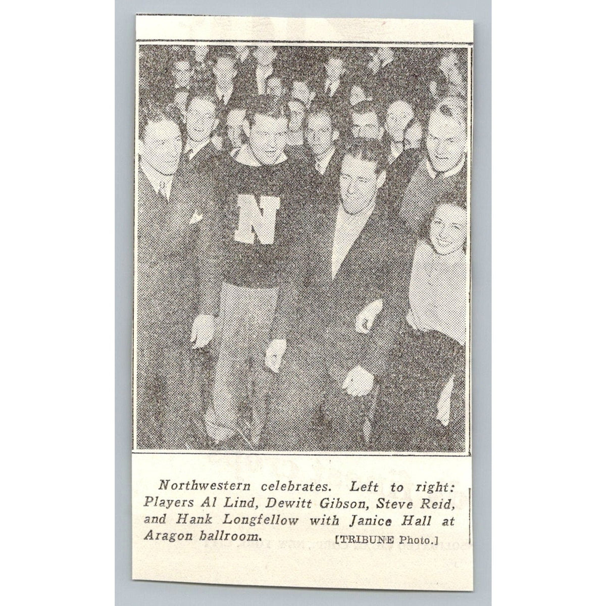 1935 Northwestern Football Players Aragon Ballroom Chicago Tribune Clipping