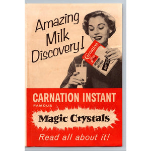 1950s Carnation Instant Dry Milk Magic Crystals Recipe Flyer Brochure Ad Vintage