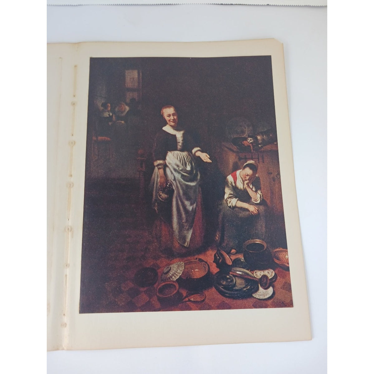 1939 Nicholas Maes The Idle Servant Book Plate Art Print Dutch School