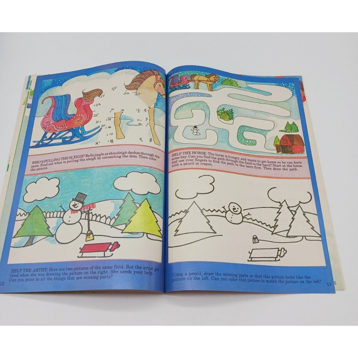 Unused 1985 Shoney's Special Christmas Songs Activities Booklet Book Children
