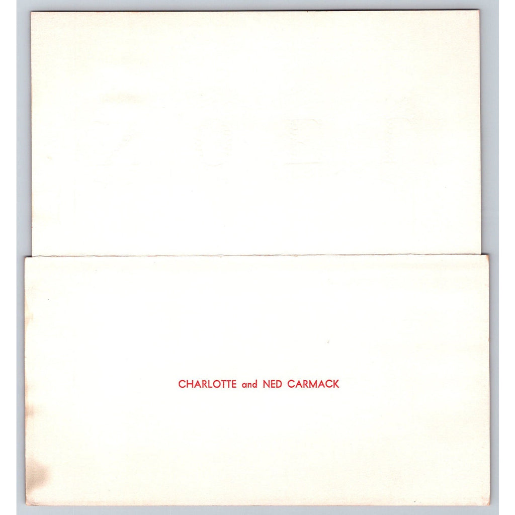 1955 Noel Red MCM Vintage Christmas Card Designed by AAG Classic Style
