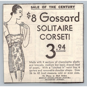 1920s Gossard Solitaire Corset Lingerie Advertisement Chicago Ephemera