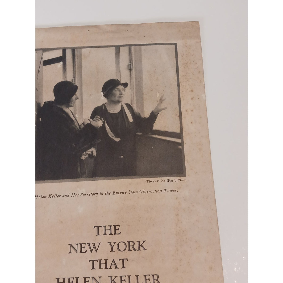 1932 Helen Keller Empire State Building NY Brochure Ephemera Times Wide Photo