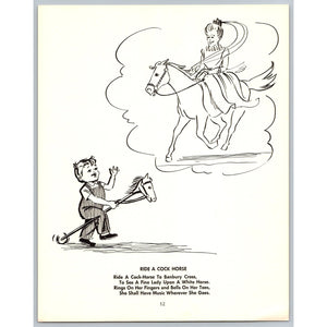 Vintage Nursery Rhyme Ride a Cock Horse Art Print Loose Sheet MCM