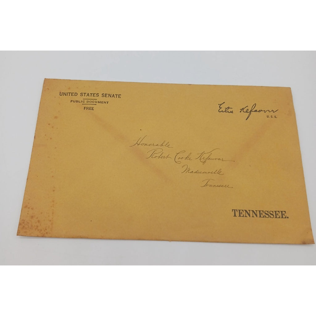 1957 Estes Kefauver With Wife Nancy Newspaper Clipping Sent To Dad Senate Cover