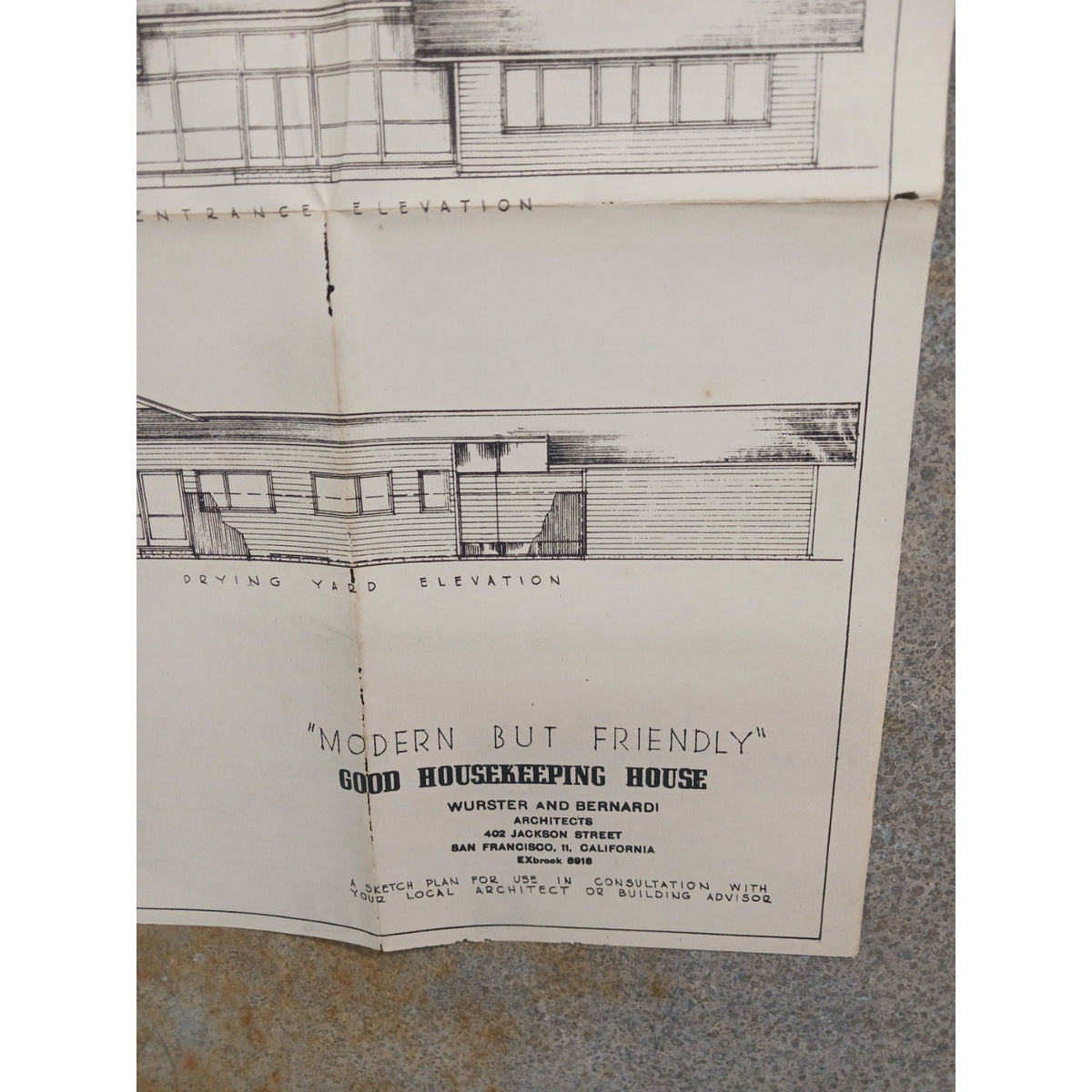 VTG 1950s Modern But Friendly Good Housekeeping Floor Plan MCM U Shape Ranch