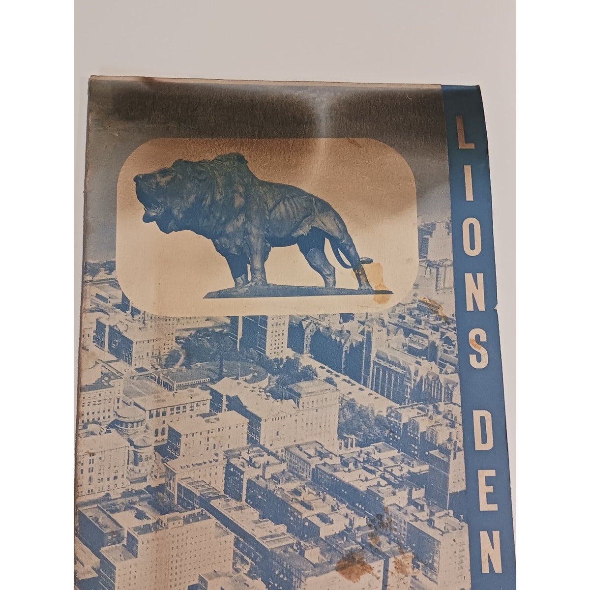 Vintage LIONS DEN Restaurant Menu c1940s City Aerial View Ephemera Chicago RARE