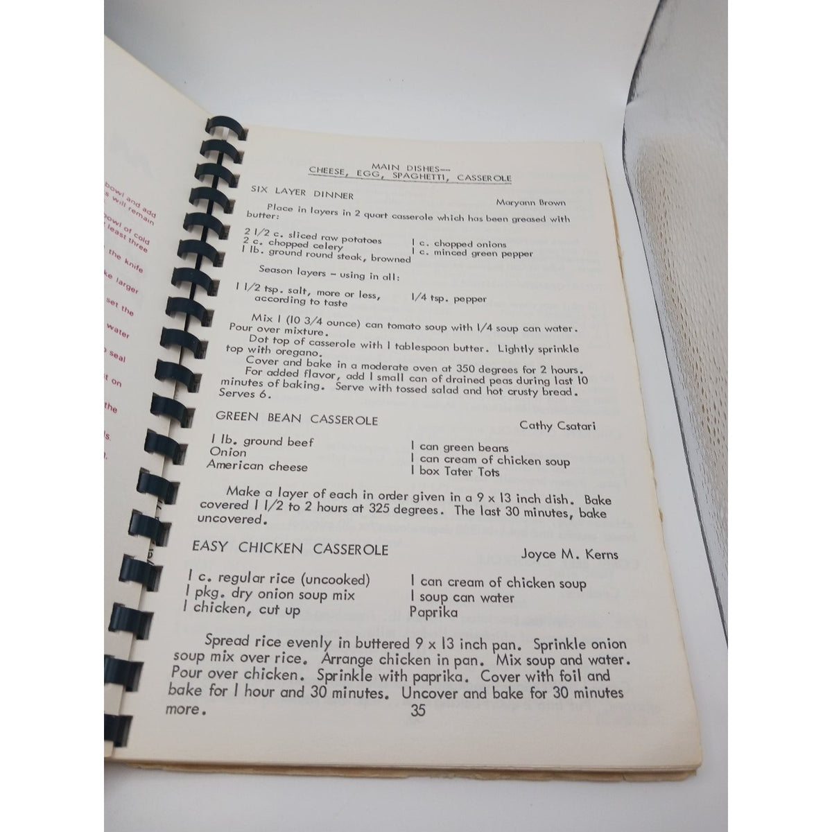 Favorite Recipes Cook Book Dyer United Methodist Church 1979 Community Spiral