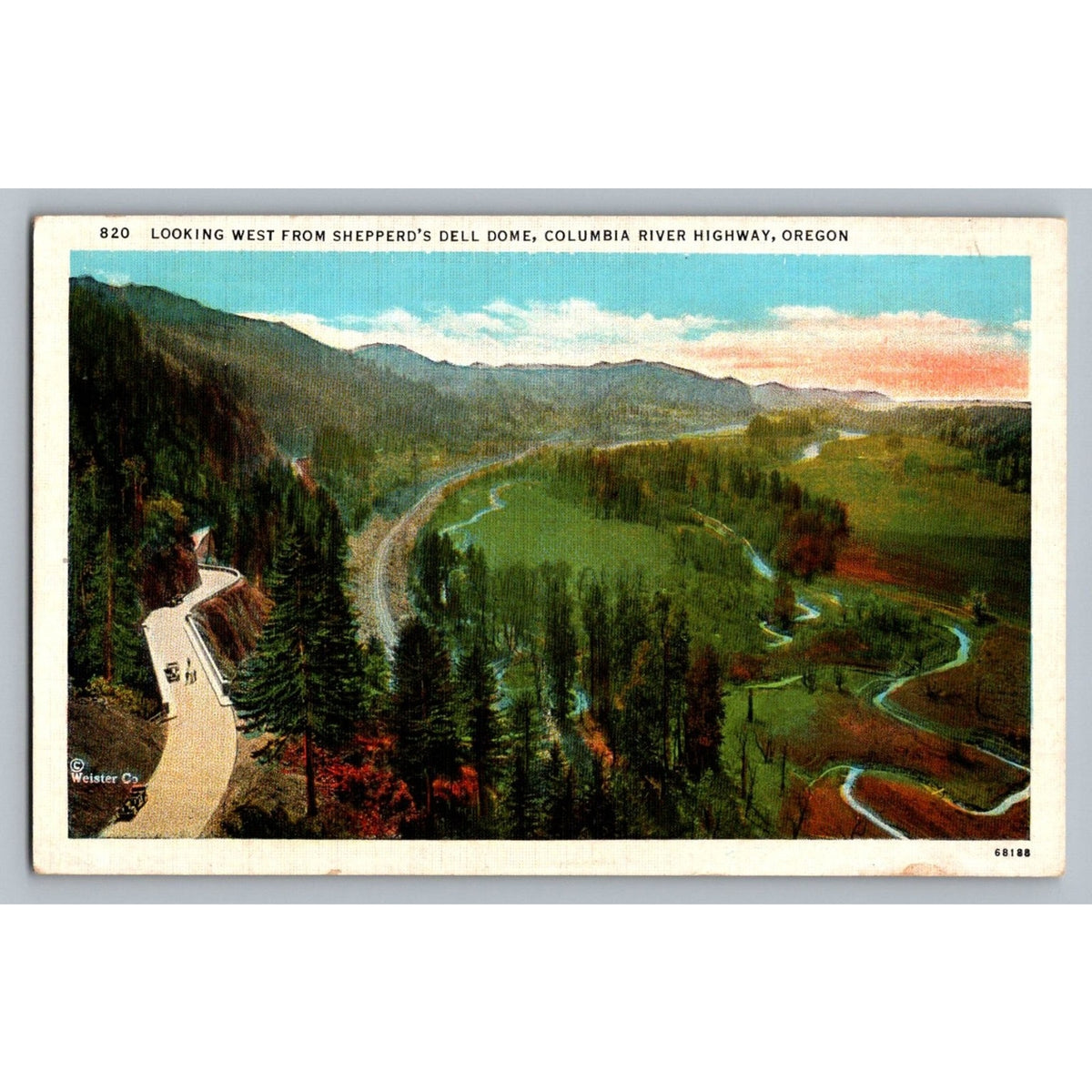 Columbia River Hwy Oregon Shepperd's Dell Dome Vintage Postcard Weister Co.