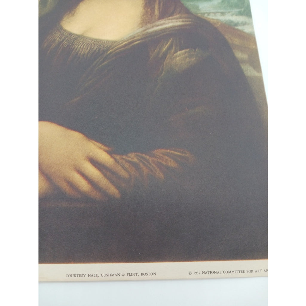 1937 Print Mona Lisa Leonardo Da Vinci National Committee For Art Appreciation