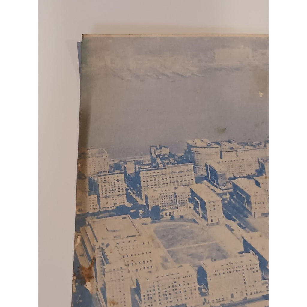 Vintage LIONS DEN Restaurant Menu c1940s City Aerial View Ephemera Chicago RARE
