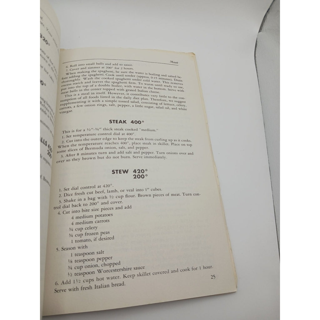 Lasko Square Meal Recipes Booklet Automatic Electric Skillet Vintage