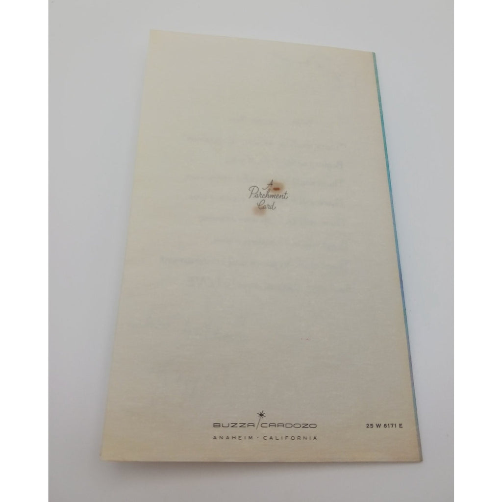 Vintage Buzza Cardozo Religious Floral Blessing Greeting Card Parchment