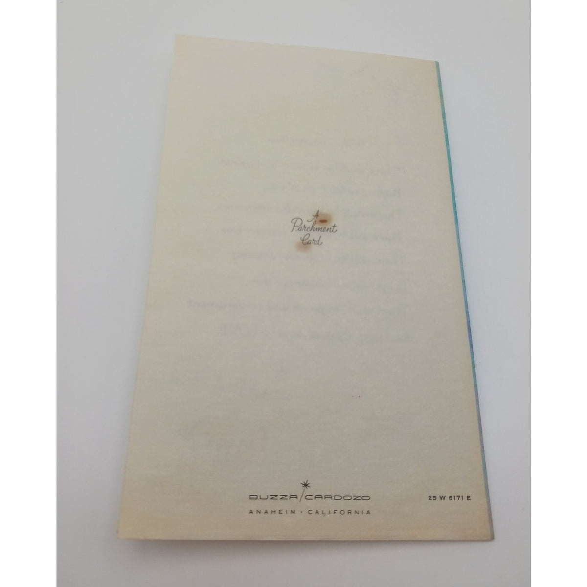 Vintage Buzza Cardozo Religious Floral Blessing Greeting Card Parchment