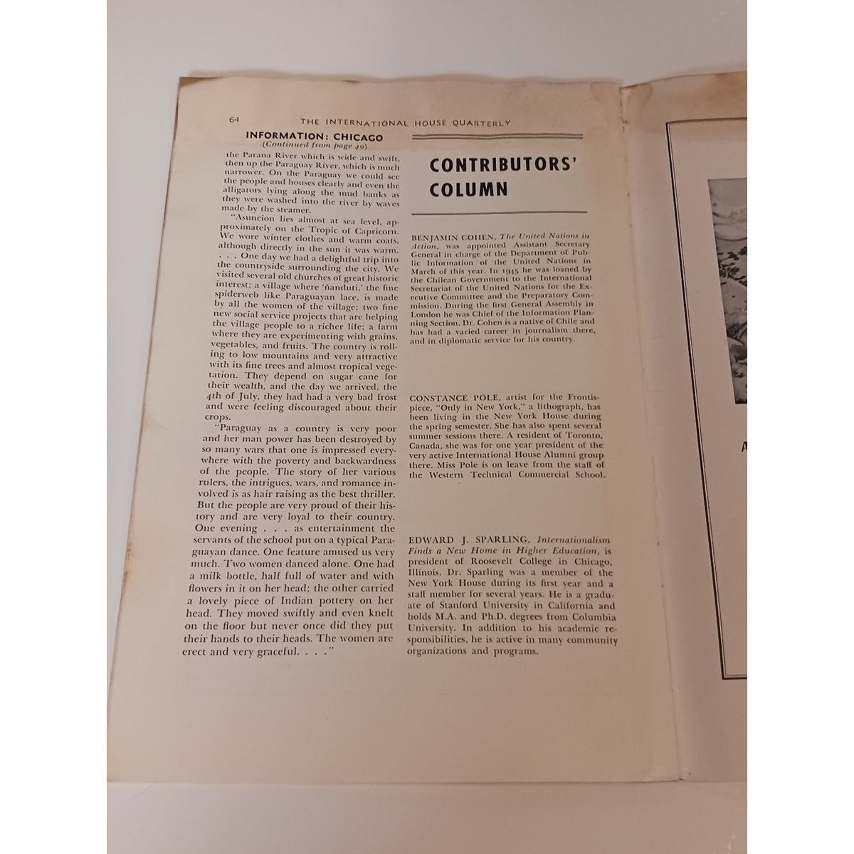 1946 International House Quarterly Magazine WWII Era United Nations NYC Chicago