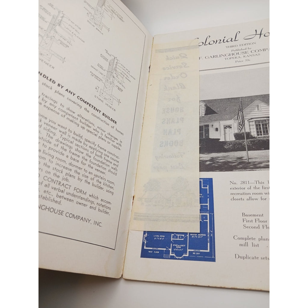 Vintage L F Garlinghouse Colonial Homes House Floor Plan Booklet MCM Mid Century