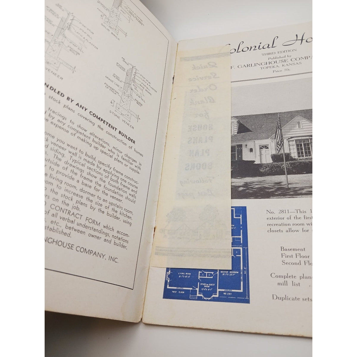 Vintage L F Garlinghouse Colonial Homes House Floor Plan Booklet MCM Mid Century