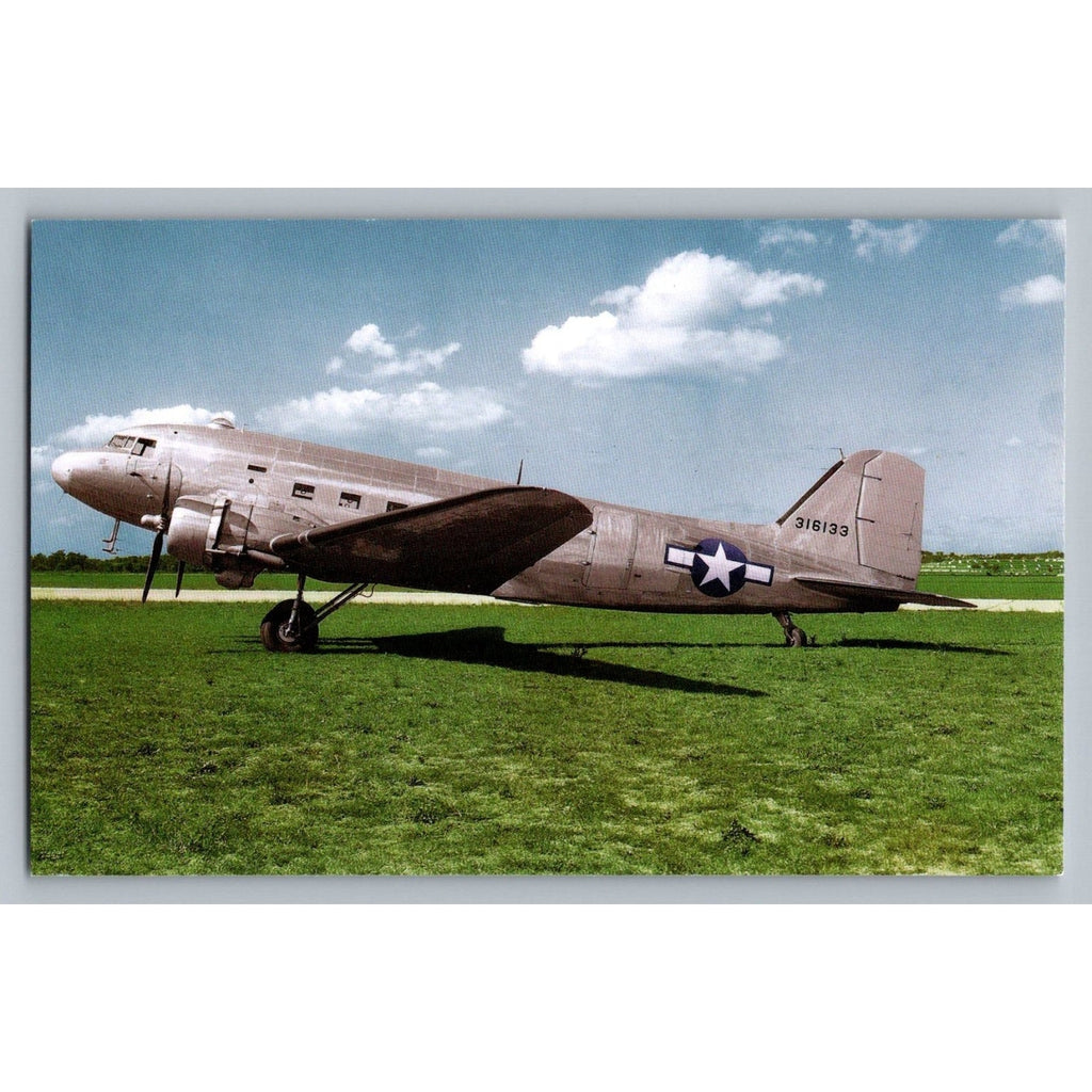 C-47 Skytrain Military Transport Aircraft Wwii Era Postcard Douglas DC-3