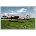 C-47 Skytrain Military Transport Aircraft Wwii Era Postcard Douglas DC-3