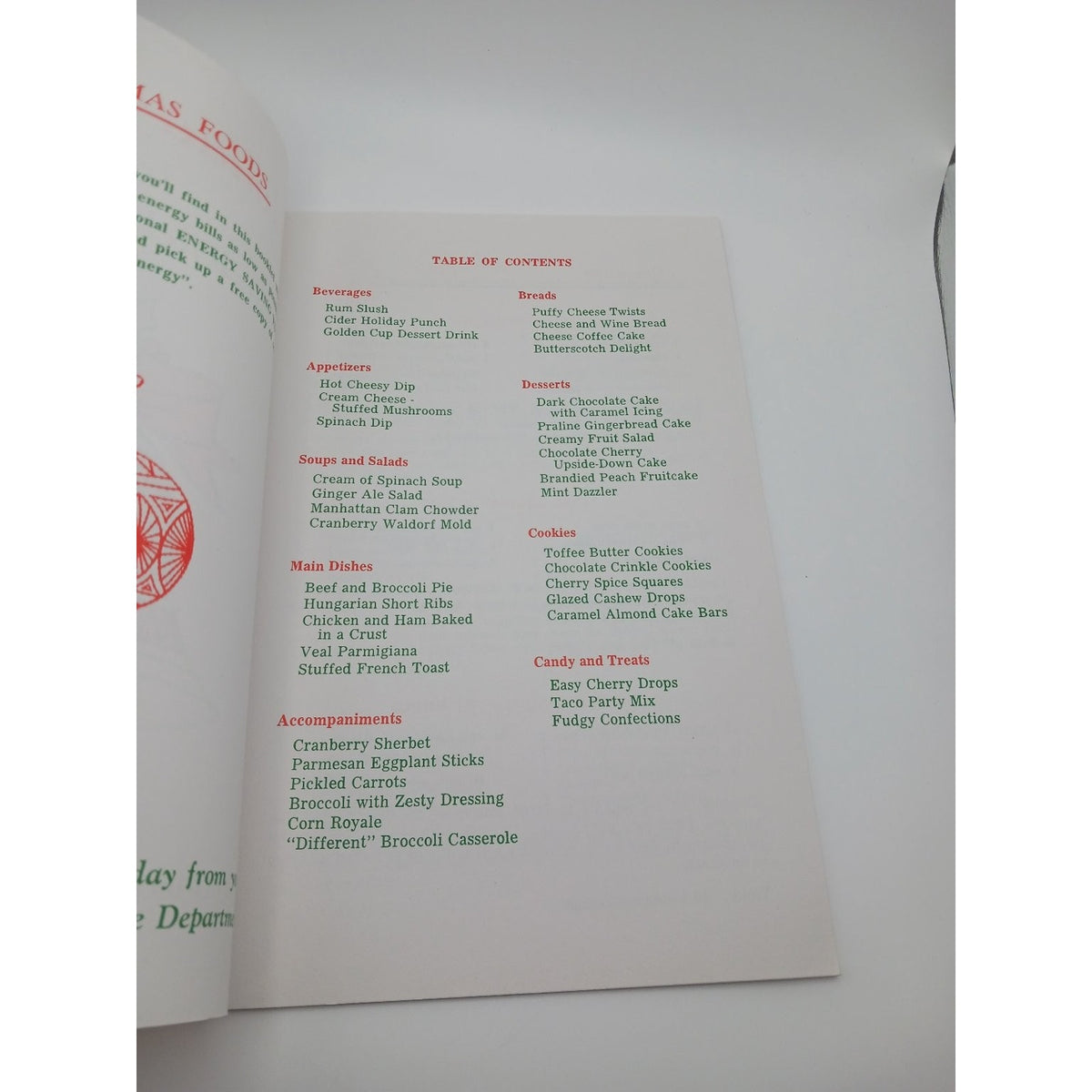Vintage 1983 Northern Indiana Public Service Co Holiday Foods Recipe Booklet