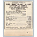 1931 Jefferson Park National Bank Statement Chicago Ephemera Great Depression Ad