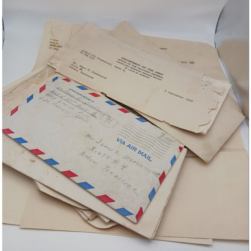 Korean War US Army Letters Document Lot KIA Remains Home 1st Lt James Stephenson