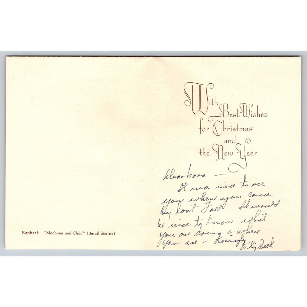 1951 Mary & Jesus Vintage MCM Rust Craft Christmas Greeting Card