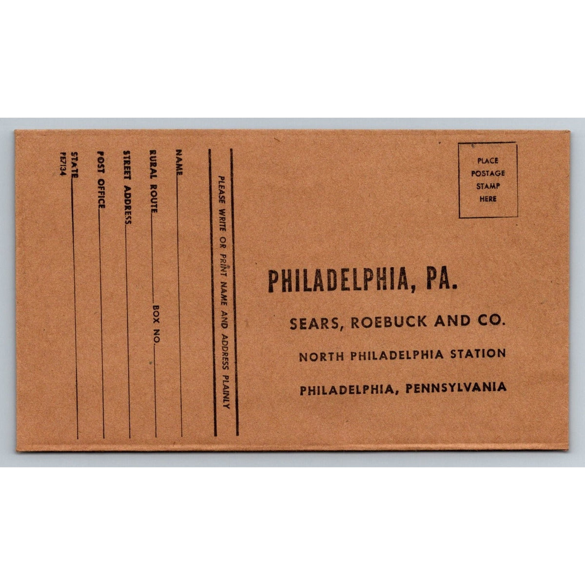 1940s Vintage Sears Roebuck Philadelphia Mail Order Blank & Credit App Ephemera