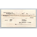 1948 Washington DC Dr. Dudley T. King Medical Receipt Nora Kefauver Ephemera
