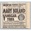 1930s Mary Boland The Vinegar Tree Selwyn Theatre Broadway Newspaper Ad
