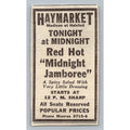 1931 Chicago Haymarket Midnight Jamboree Spicy Salad Newspaper Ad