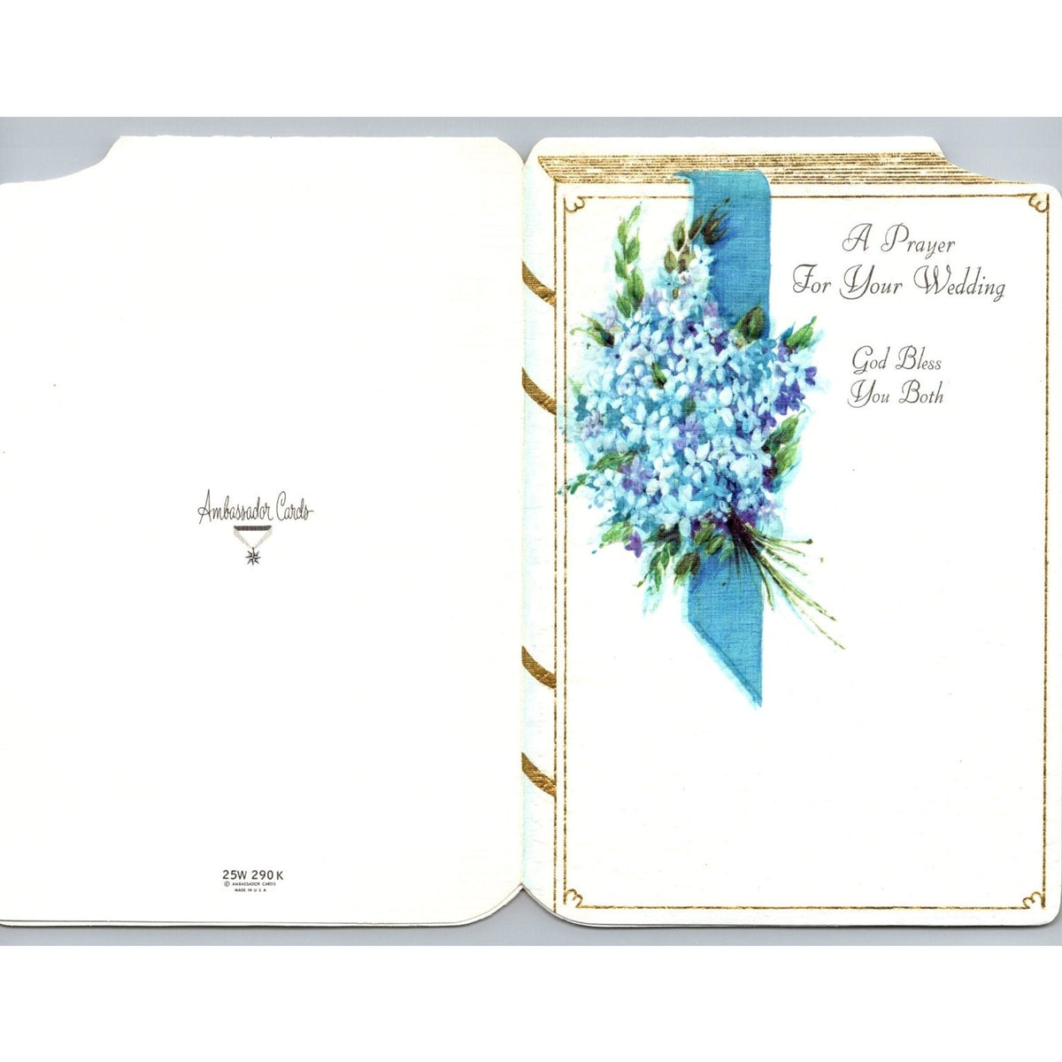 Vintage Ambassador Cards Wedding Greeting Card Prayer Floral Book Design Bible