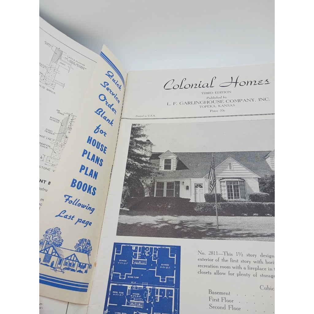 Vintage L F Garlinghouse Colonial Homes House Floor Plan Booklet MCM Mid Century