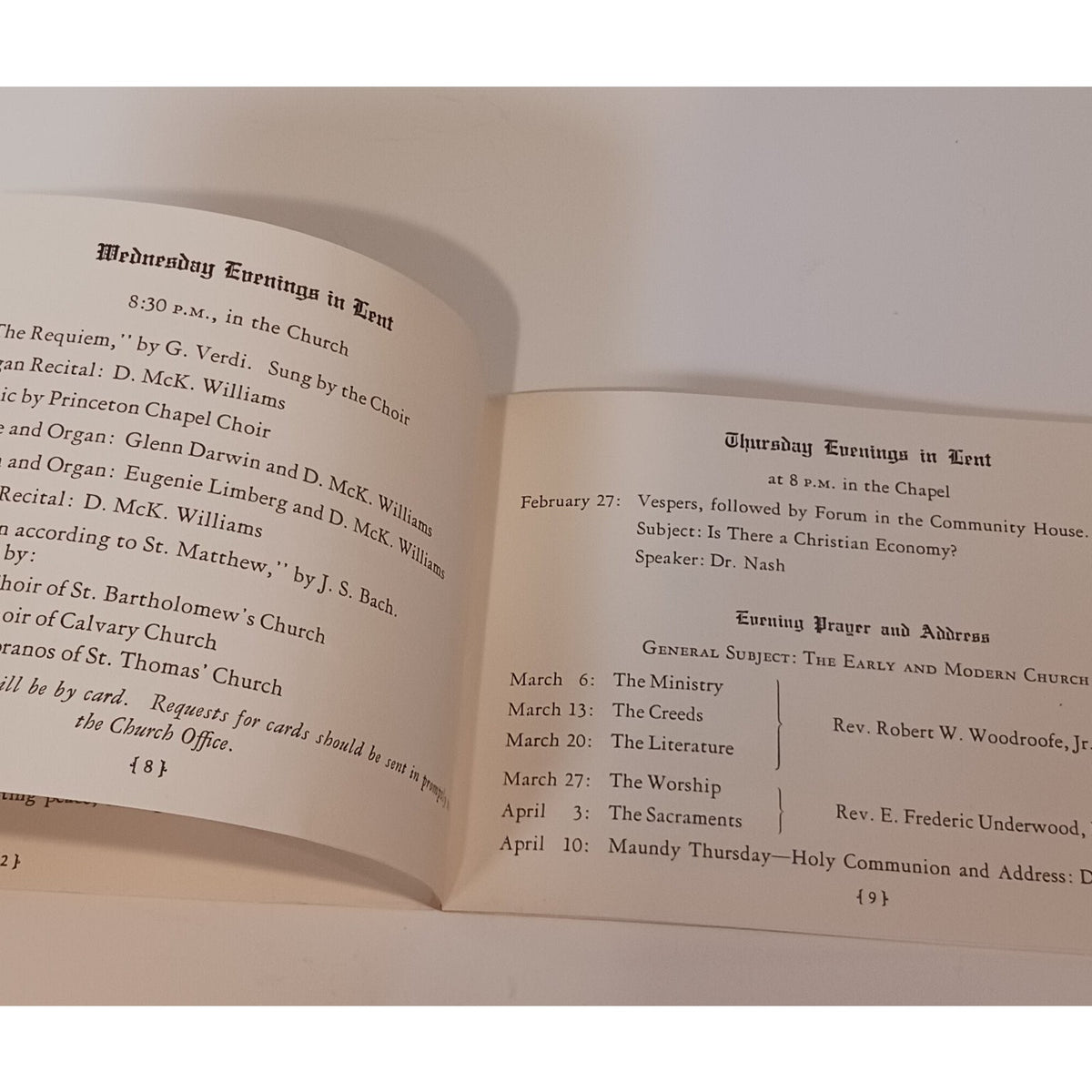 1941 St Bartholomew's Church NYC Lent Program Booklet James Arnold Ephemera