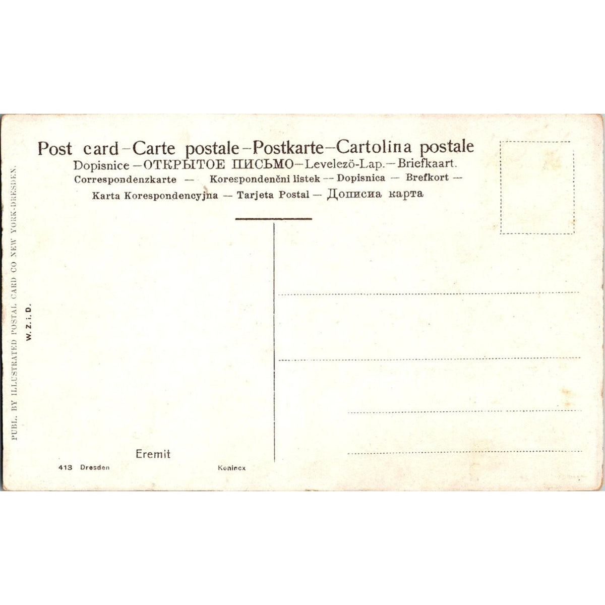 Eremit Illustrated Postal Card Co New York Dresden Old Man Reading Postcard