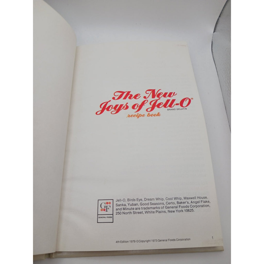 New Joys of Jell O Gelatin Dessert Recipe Book 1979 4th Edition Cookbook