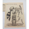 Estes Kefauver Comic Pinning Coonskin Cap on Donkey Cartoon Newspaper Clipping