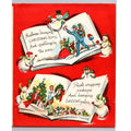 c1950s Anthropomorphic Snowman MCM Christmas Greeting Card Vintage