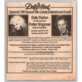 1989 Dollywood Dolly Parton Porter Wagoner Concert Print Ad Pigeon Forge TN