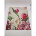 Vintage Paramount Happy Easter Floral Satin Padded Greeting Card Tulips Lilacs