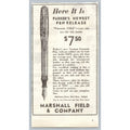 1933 Parker Vacuum Filled Fountain Pen Ad Marshall Field Chicago VTG Ephemera